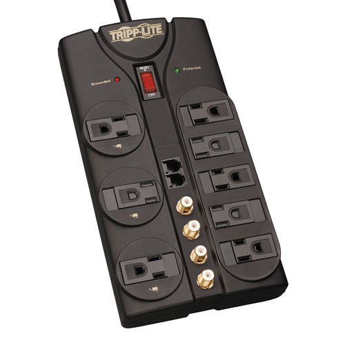 Protect It 8 Outlet A V Surge Protector 10 ft Cord 3240 Joules Tel Modem Coax Protection
