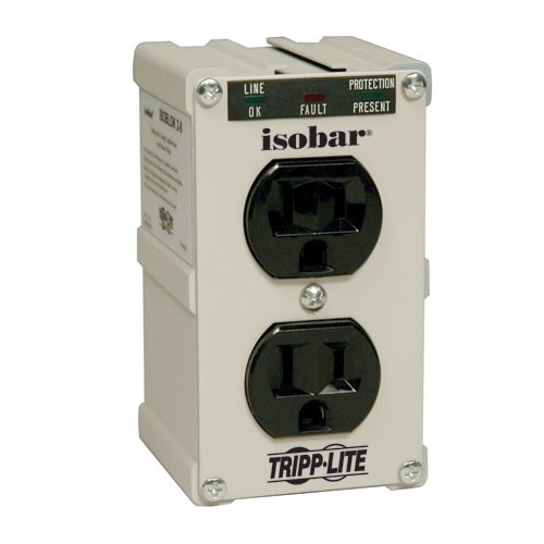 Isobar 2 Outlet Surge Protector Direct Plug in 1410 Joules 3 Diagnostic LEDS 4 in Height
