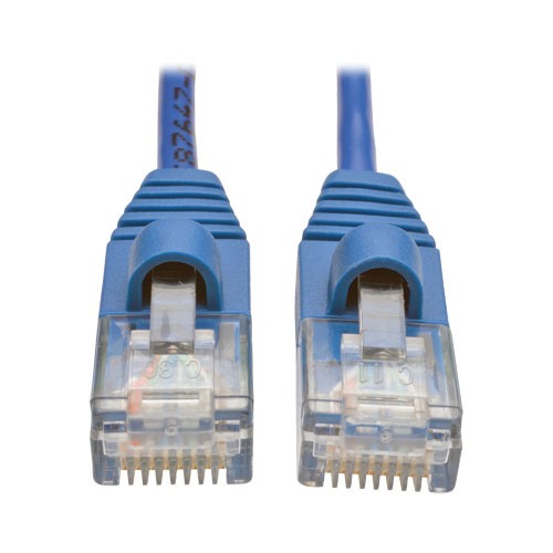 Cat5e 350 MHz Snagless Molded Slim UTP Patch Cable RJ45 Male Male Blue 1ft