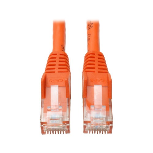Cat6 Gigabit Snagless Molded Patch Cable RJ45 Male Male Orange 14 ft