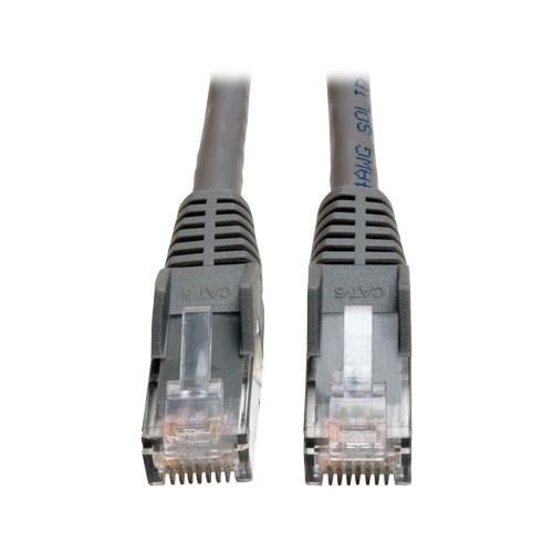 Cat6 Gigabit Plenum Rated Snagless Molded Patch Cable RJ45 Male Gray 100 ft