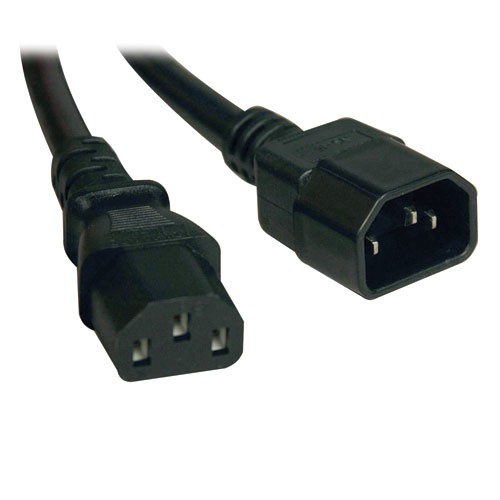 Computer Power Extension Cord 18AWG IEC 320 C14 to IEC 320 C13 10 ft