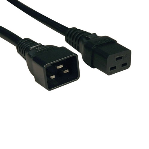 Heavy Duty Computer Power Extension Cord for Servers Computers 20A 12AWG IEC 320 C19 to IEC 320 C20 2 ft