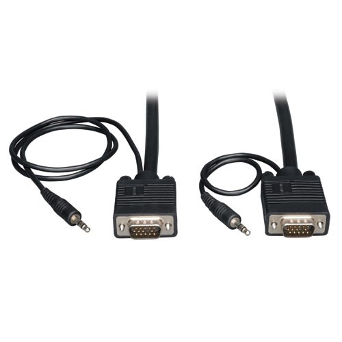 SVGA VGA Monitor Cable Audio RGB Coax HD15 Male 50 ft