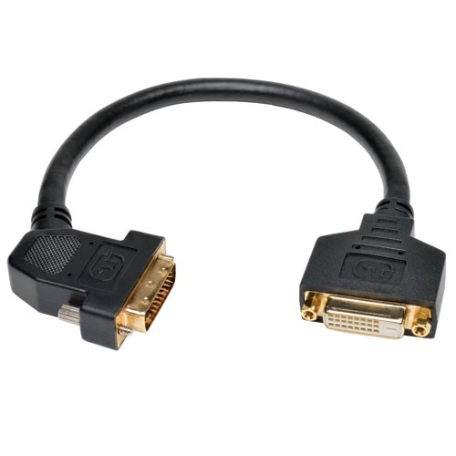 DVI Dual Link Digital Extension Adapter Cable 45 degree Left Plug DVI D Male Female 1 ft
