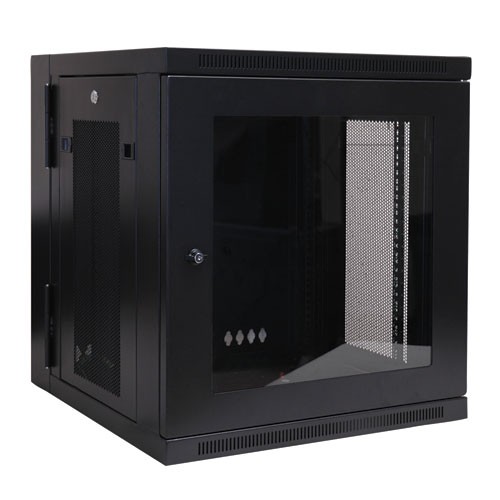 SmartRack 12U Low Profile Switch Depth Wall Mount Rack Enclosure Cabinet Clear Acrylic Window Hinged Back