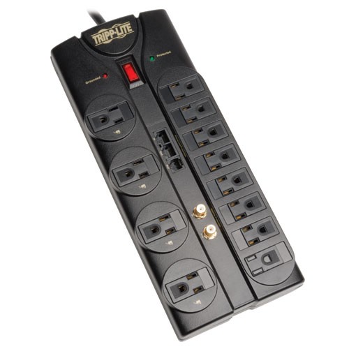 Protect It 12 Outlet Surge Protector 8 ft Cord 2880 Joules Tel Modem Coaxial Ethernet Protection