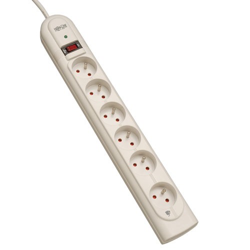 Protect It 230V Surge Protector 6 French Belgian Outlets 2M Cord 1140 Joules French plug