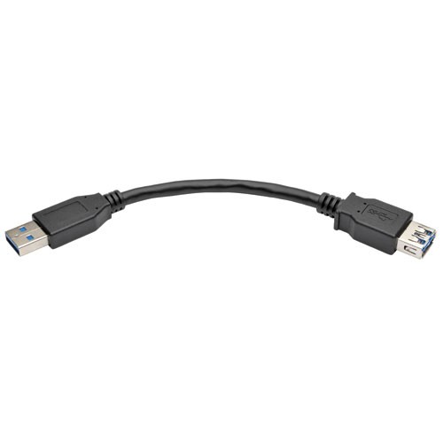 USB 3.0 SuperSpeed Type A Extension Cable Male Female Black 6 in